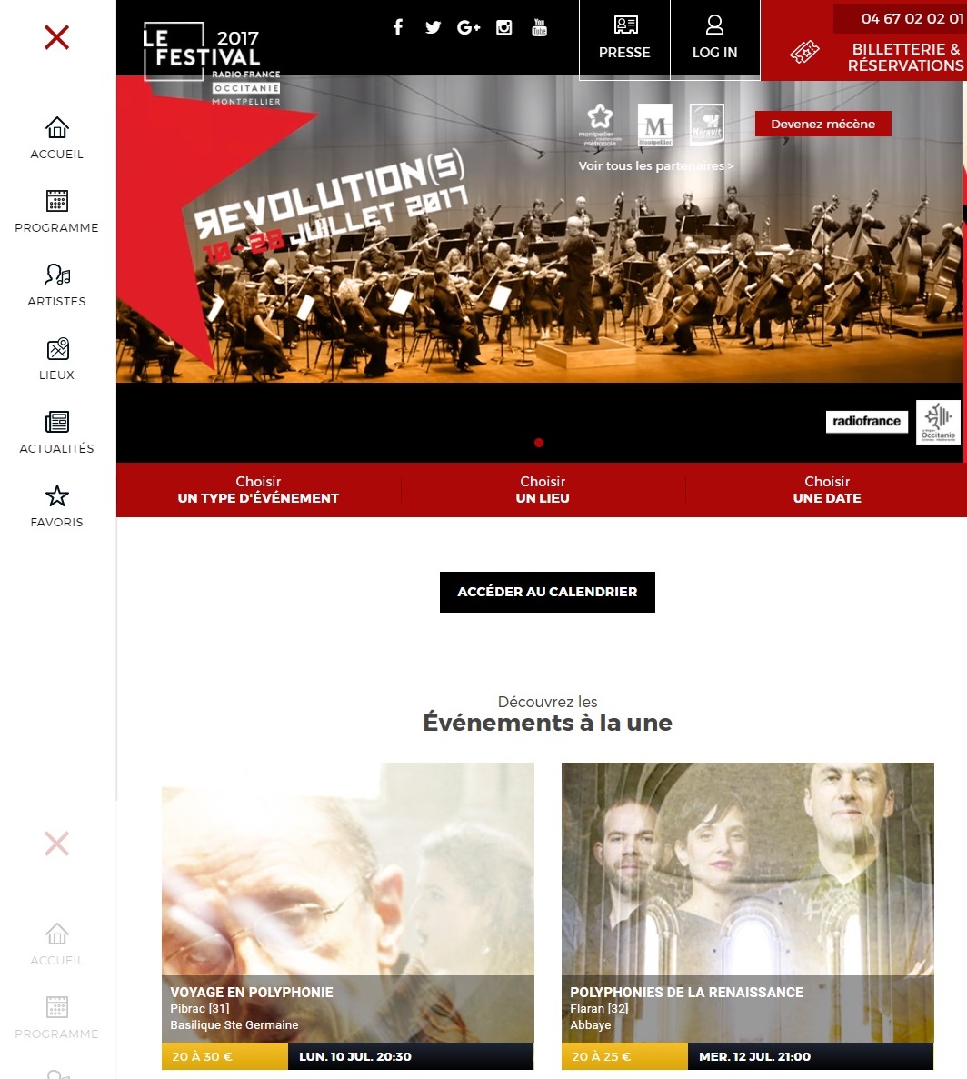 Studio Gazoline signe le nouveau site du Festival Radio France Occitanie Montpellier !